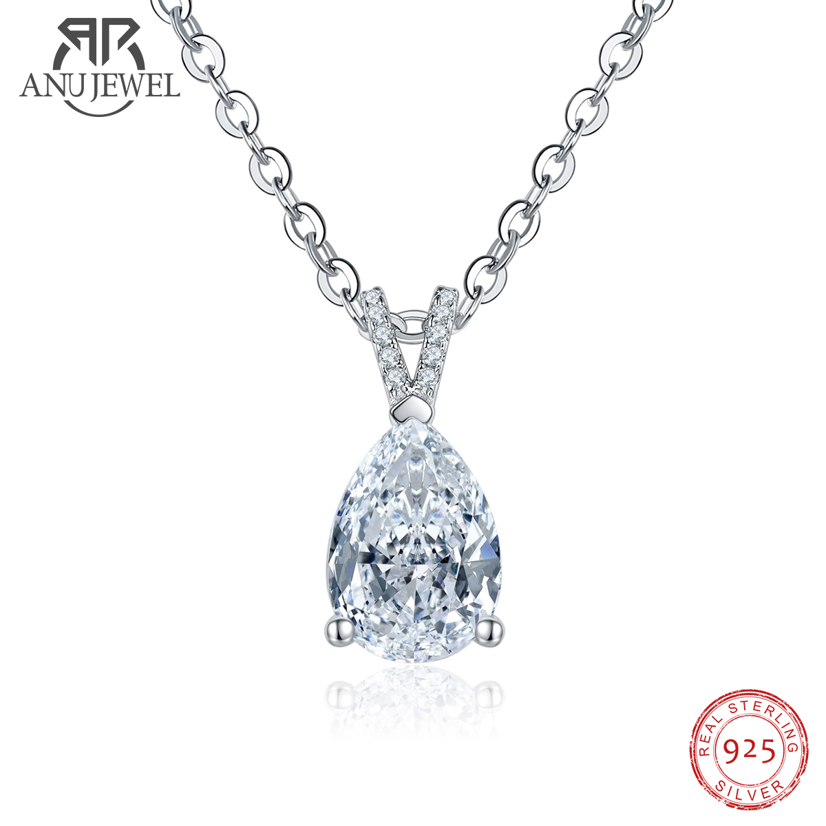 Ansi Chain - Anujewel-ネックレススターリングシルバーとジルコン,ペンダント,925カラット,パールネックレス