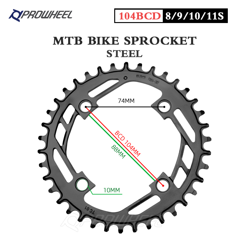Bicycle Chain - Prowheel マウンテン自転車ナローワイドチェーンリング 32T 34T 36T 38T