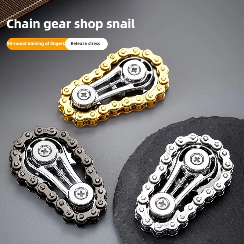 Chain Sprocket Set - 新しいスプロケットフライホイール指先ジャイロフィジェットスピナー抗ストレス不安解消メタルバイクチェーンEDCスピナーフィジェットおもちゃ大人向け