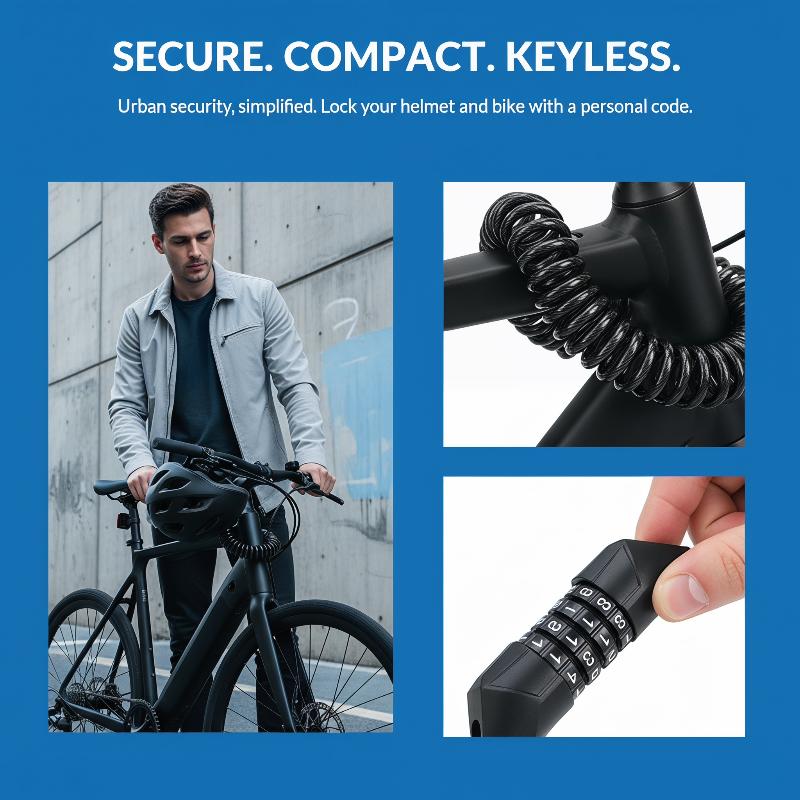 新型バイク・自転車用盗難防止チェーン 4桁パスワード式コンビ - Bicycle Chain のレビューと価格