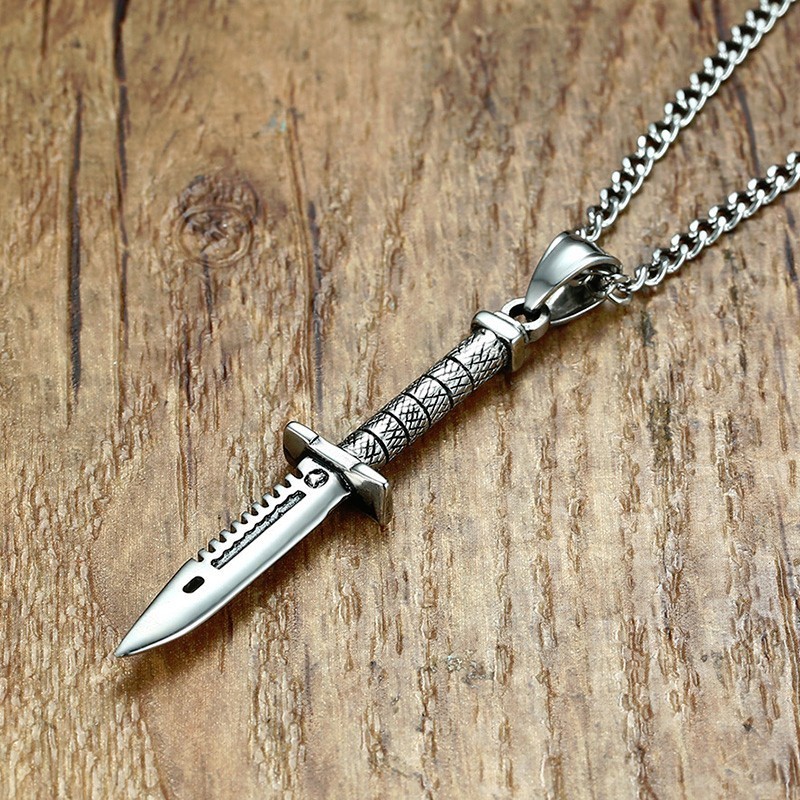 男性用の超自然的なソードダガーナイフネックレス,ステンレス鋼 - Master Link Chain のレビューと価格