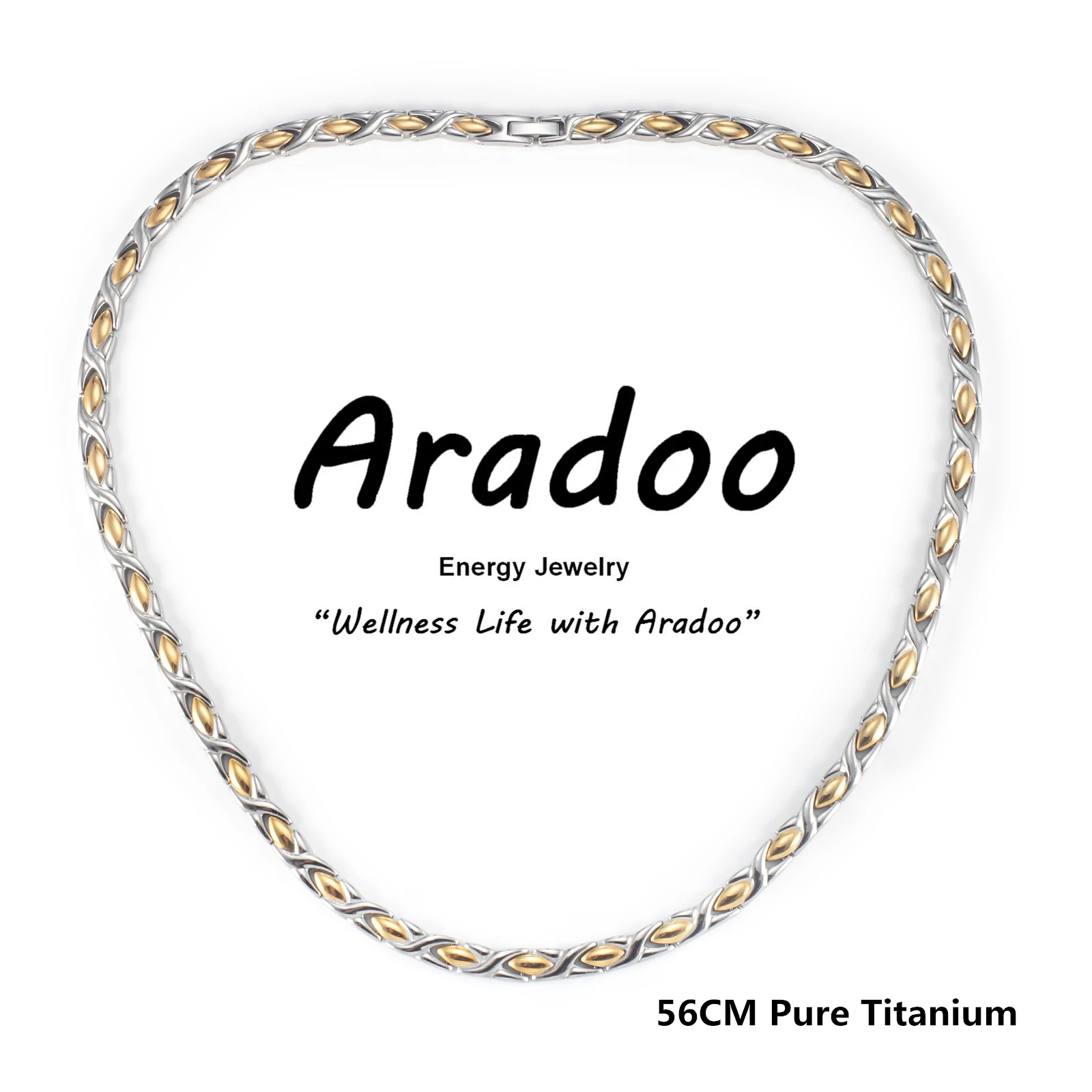 Aradoo-チタンとステンレス鋼のネックレス,純粋な磁気療 - Ansi Chain のレビューと価格