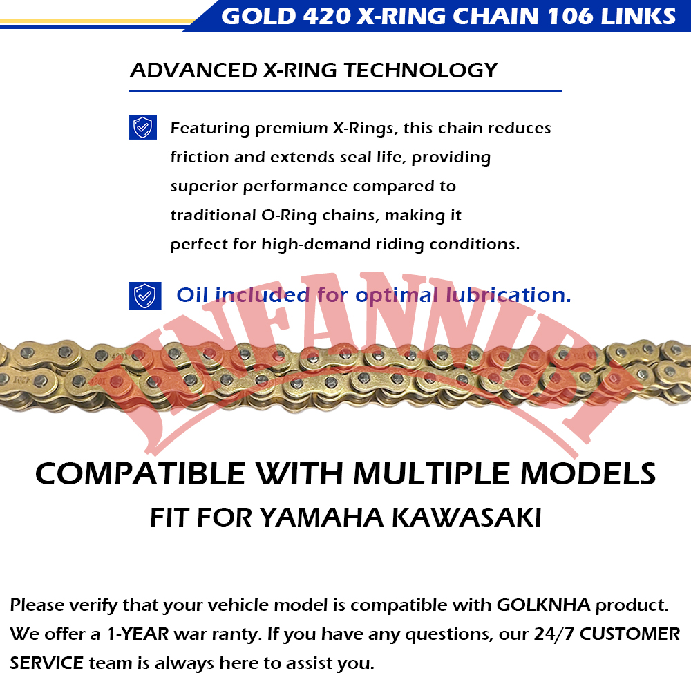 ゴールド420 xリングチェーン,106リンク,ホンダグロム - Master Link Chain のレビューと価格